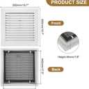 PATIKIL 18" x 18" Aluminum Return Grille, Return Air Vent Cover Linear Bar Removable Grille with Mesh Filter for Sidewall Wall Ceiling Floor HVAC System, White