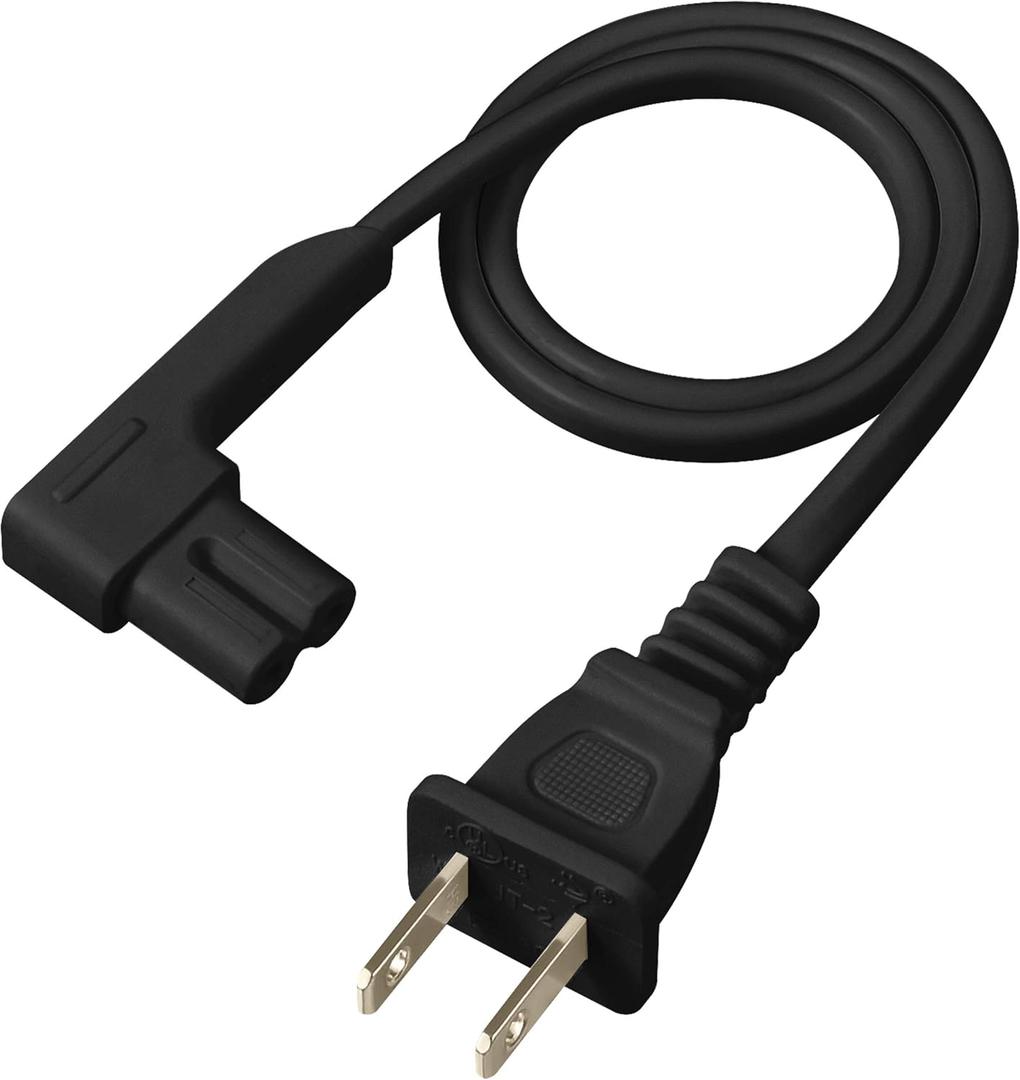 19.5in Power Cord Compatible with Sonos One, Sonos One SL, Sonos Play-1 Speakers - Power Plug Cable (Short, Black)