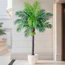 Bailikang Artificial Phoenix Palm Tree 7.2ft Tall - Fake Large Tropical Tree with Adjustable Leaves, Realistic Faux Sago Palm for Indoor Outdoor Decor, Patio, Poolside, Yard, Living Room, Office