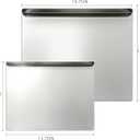 2PCS Large Stainless Steel Cutting Boards with Lip, Kneading Cutting Board Mats, Metal Cutting Board for Meat, Fruits, Vegetables, Bread, Baking, Non Adhesive (19.75" x 15.75", 15.75" x 11.5")