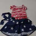 FIOMVA Baby Girl Fall Outfits Newborn Ribbed Knit Romper Skirt Set Infant Ruffle Bodysuit Toddler Dress Winter Clothes (3-6 Months, B Stars Stripe Blue)