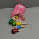 Mini Fiesta Wooden Maracas, 12 PCS Festival Painting, Carnival Maracas (Random Colors)