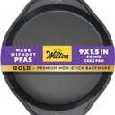 Wilton Gold Premium Non-Stick Warp-Resistant Bakeware, Made without PFAs, Round Cake Pan, 9 x 1.5 in, Packaging May Vary Set Of 2