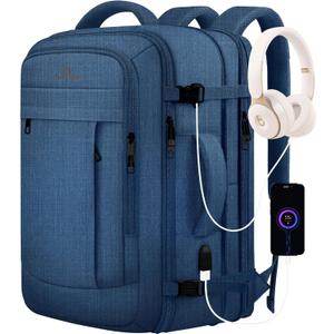 Large Travel Laptop Backpack for Men, 50L Carry On Backpack, Expandable Laptop Bag Water Resistant Overnight Weekender Gym Daypack Traveling Backpack, Traveler Gifts, Blue (XXL-(20''x13''x10''))