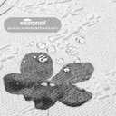 QiyI Small Stall Shower Curtain 36 x 72, Narrow Half Watercolor Floral Bath Curtain, 3D Embossed Grey Pink Flower Cloth Bathroom Curtain, Waterproof Fabric White Shower Curtain Set with Hooks (Graphite Gray)