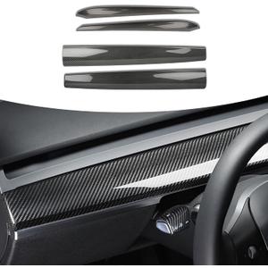 Dash Wrap Door Trim Panel for Tesla Model 3 Model Y Accessories 2020 2021 2022 2023 ABS Carbon Fiber Dashboard Cover Wrap