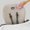 Chicco Polly Space-Saving Foldable High Chair with Easy-Clean Seat Pad, High Chair for Babies and Toddlers with Multi-Position Recline and Height Adjustment, for Children up to 40 lbs., Taupe/Beige