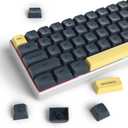 Guffercty kred Black XDA Profile PBT Keycaps, 142-Keys Gentleman Custom keycaps for 60% 65% 75% 100% Fullsize US&ISO Layout Mechanical Gaming Keyboard (Gentleman)