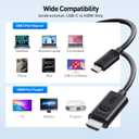 Cable Matters Unidirectional USB C to HDMI 2.1 Cable - 6ft, Support 4K@240Hz and 8K@60Hz, HDR - Thunderbolt 4, Thunderbolt 5, USB 4 Compatible with MacBook Pro, XPS, ThinkPad - Max 4K 60Hz on macOS