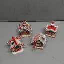 Funtery 12 Pcs Gingerbread House Ornaments for Christmas Tree Gingerbread Christmas Decor with Rope Xmas Hanging Ornaments for Tree Holiday Party New Year Home Decorations (Elegant Style)