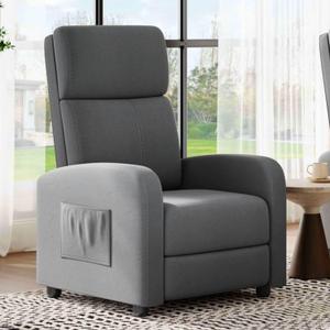 Garvee Recliner Chair for Adults, Lazy Reclining Chair Ergonomic Adjustable Single Sofa Enhanced with Side Pocket, Tall Back, Wide Arms & Padded Seat, Home Theater Seating for Living Room (Grey)