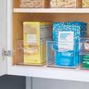 iDesign Stackable Clear Plastic Bin - Kitchen Organizers and Storage for Fridge and Pantry, 4-Pack