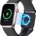 2 in 1 Watch Charger Nylon Band Compatible with Apple Watch Band 42MM 44MM 45MM 49MM Women Men - Portable Waterproof Watch Fast Charger Stretchy Sport Band for iWatch Series Ultra 8 7 6 5 4 3 2 SE