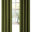 LA PALMA Thermal Insulated Blackout Darkening Grommet Living Room Curtains Window Drapes for Bedroom Pack of 2 Panels (Olive Green)