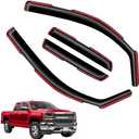 in-Channel Window Visors Rain Guards FIT Chevy Silverado/GMC Sierra 1500 2019-2025 Crew Cab (2019-2025)  4-Piece in-Channel Dark-Smoke Polycarbonate Vent Deflectors