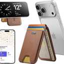 ESR Geo for MagSafe Wallet with Full Find My Functionality, 5 Card Holder, RFID Blocking, Adjustable Stand, Magnetic Wallet for iPhone 17e/17/16/15/14/13/12 Series, Not for 13/12 mini, Brown