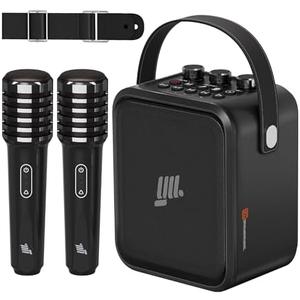YLL 60W Powerful Voice Amplifier with 2 Wireless Microphones, Pro Sound Bluetooth Speaker with Microphone, Portable PA System Karaoke Machine Support BT/USB/TF Card/Aux/Guitar