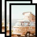 KTKDE A4 Picture Frame Black - 8.27x11.69 Inch Frame Set of 3, Poster Frames, Certificates Documents Frames,Modern Style Wood Composite Frame Wall Gallery Photo Frames Home Decor best gift