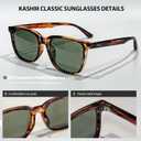 Retro Polarized Sunglasses for Men Women UV Protection Classic Sports Driving Golf Hiking Square Sun Glasses (3pack-black+tortoise Gray+tortoise Green)