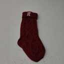 Ulico Christmas Stockings with Initials, 18 Large Embroidered Monogram Knit Christmas Stocking,Xmas Stocking for Kids, Holiday and Family Stocking for Fireplace or Party Decoration Red Letter R