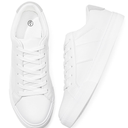 Adokoo Women's Fashion Sneakers PU Leather Casual Shoes White Tennis Low Top Shoes Womens Lace Up Sneakers 10.5