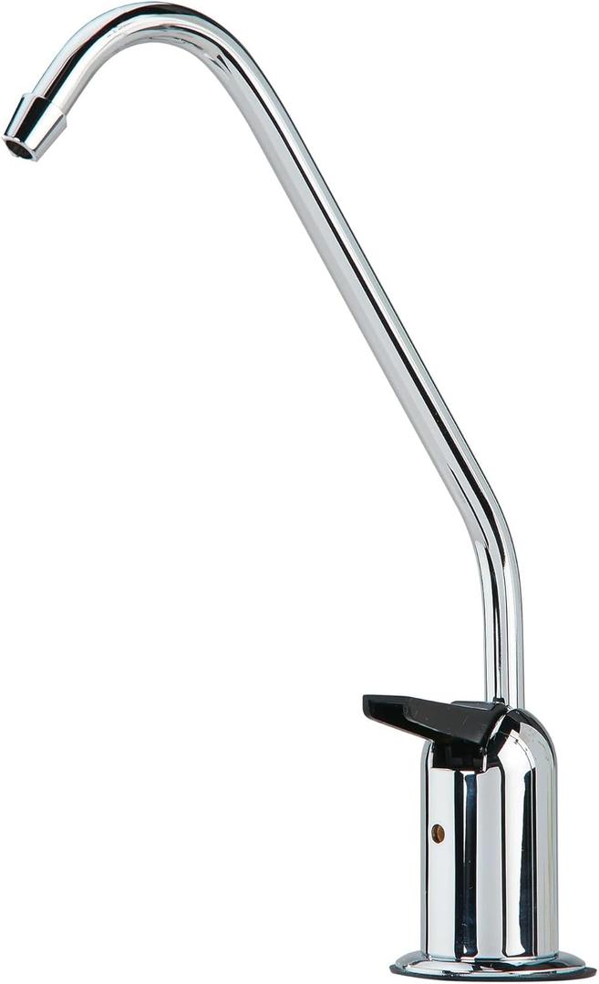 Watts Premier Standard Air Gap Auxiliary Faucet with 1/4" Supply Tubing Connection for RO Reverse Osmosis Water Filtration Systems, Touch N'Flow Spring Loaded Handle, Chrome