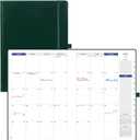 POPRUN Monthly Planner 2026-2027, 8.25" x 11.75" Large Calendar Planner, 16 Months (Apr 2026 - Jul 2027) Monthly Calendar & Appointment Book with Stair Tabs, Inner-pocket, Pen Holder, PU Leather - Dark Green