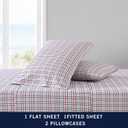 Nautica - Full Sheet Set, Cotton Percale Bedding Set, Crisp & Cool, Lightweight & Breathable (Boating Tattersall Red, Full)