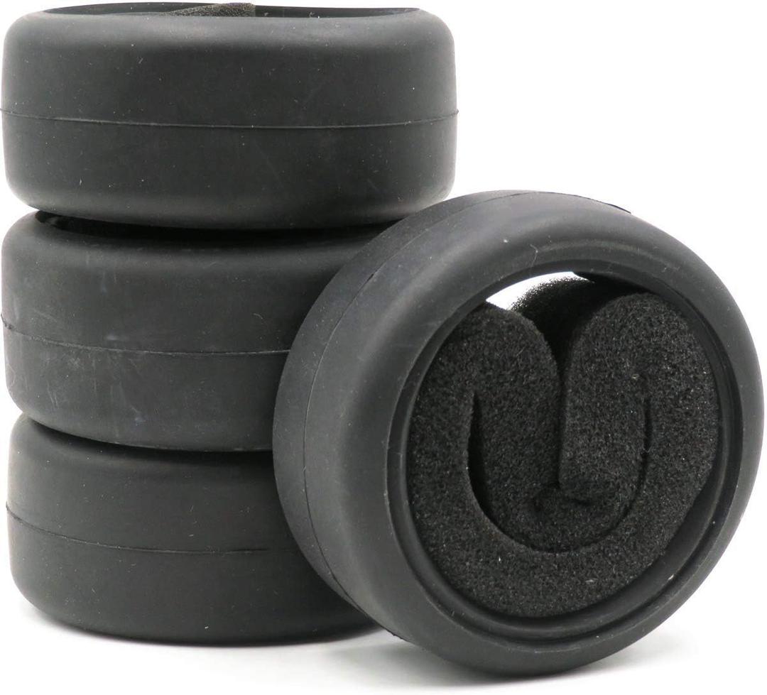 hobbysoul 4pcs RC 1/10 On Road Slick Tire Rubber Tyre Fit for 1:10 Touring Drift Car Wheel Rim