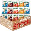 Simply Snacks Variety Pack, 0.875 Oz Bag, 36 Count, Organic, Packaging May Vary (EXP 09/22/26)