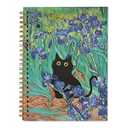 HESQFBH Cute Black Cat Floral Journal Notebook, Journaling Notebooks for Women Girls School Office Supplies, Cat Lovers Gifts, Hardcover Journal Lined Notebook Spiral, 5.5x8.3
