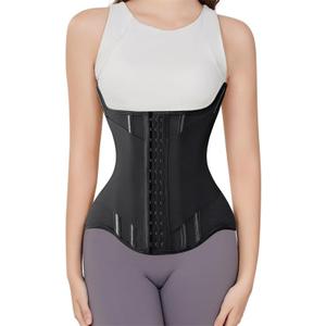 Waist Cincher Corset Sport Girdle Trimmer Double Belt Wrap Waist Trainer Shaperwear Tummy Control Shaper for Women (X-Small, Black)