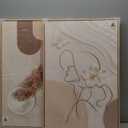 Large Framed Neutral Abstract Wall Art for Living Room, 2 Piece Tan and Cream Beige Canvas Prints Paintings Artwork for Walls, Woman Silhouette Big Pictures for Bedroom Dining Room Office Wall Decor