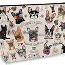 DOOX French Bulldog Makeup Bags with Lining, Funny Cosmetic Bags Pencil Pouch - Double-Sided Print - Cute Birthday & Christmas French Bulldog Gifts for Daughter, Sister, Women