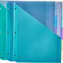 Amazon Basics Tab Dividers for 3 Ring Binder, Two Pocket, Letter Size, Assorted Colors, 15 Count