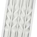 Spiral Taper Candle White Twisted Candlesticks 4 PCS Long Candle Sticks Unscented Tapered Candles for Home Dcor Weddings Festive Seasons Holiday (10INCHES)