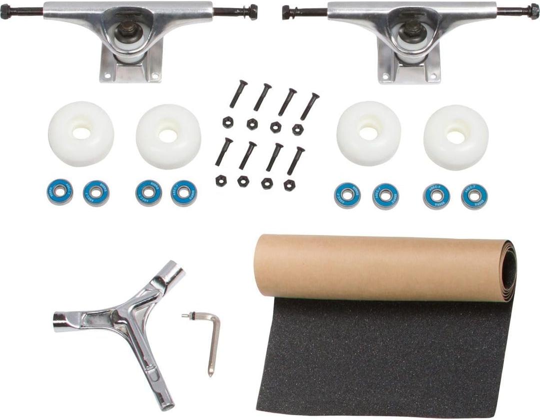 Complete Skateboard Kit, Our All in One Skateboard Kit Including Trucks, Deck Kit, and All Tools to Build a Skateboard (Regular Board Size 7.75" to 8.25")