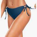 Zmart String Tie Side Bikini Bottoms - Women Full Coverage Swimsuit Bottom Mid Rise Mid Waist Swim Bathing Suit Bottom S