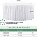 60Inch White Round Tablecloth,6 Pack Wrinkle Resistant 5ft Spandex Tablecloth,Washable Stretchy Polyester Table Cloth Round Cover for Dining Table,Wedding,Reception Banquet, Birthday Party, Buffet