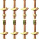 8 Sets Half Moon Bed Fitting Kit 4 in1 Washer Bolts Furniture Threaded Rod Fittings M8 Nuts Bolts Sets Bed Assembly Insert Fasteners for Beds Chairs HeadBoards