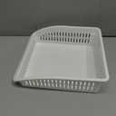 Medium Plastic Pantry or Fridge Bin Organizer, White by Home Basics, 10"x10"