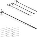 HUHOLE 25 Pack Black Pegboard Hooks 12 Inch  Heavy Duty Metal L-Hooks for 1/4" Peg Board  Garage Tool Organizer, Retail Display & Craft Storage Hangers (30lbs Capacity)