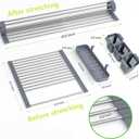 BBXTYLY Expandable Roll Up Dish Drying Rack Up to 22.8''with 2 Storage Baskets, Over The Sink Kitchen Rolling up Dish Drainer Drying Rack, Foldable, Rollable,for Kitchen Dishes(Expandable Width Size)