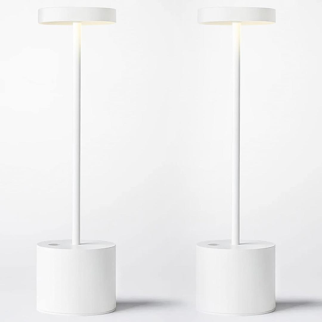 SAKRINGT 2 Pack Cordless Table Lamp Rechargeable,5000mAh Battery Operated Portable LED Table Light,Dimming Desk Lamp for Patio/Restaurant/Outdoor