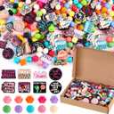 Landical 200 Pcs Inspirational Silicone Focal Beads for Pen Bulk Colorful Hexagon Round Silicone Beads for Keychain Making DIY Gift Necklace Bracelet Jewelry Supplies (Classic)