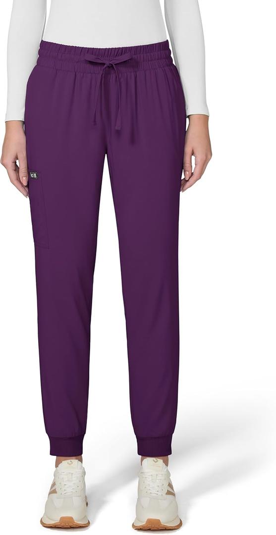 KOI Basics Women's 741 Gemma Jogger Pant Small Tall, Eggplant