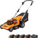 LawnMaster CLMF4821A Cordless Lawn Mower Brushless 48V MAX 21Inch 3-in-1 Function with 4X24V MAX 4.0Ah Battery and a Dual Charger