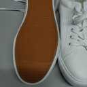SERNIAL Womens White Tennis Shoes PU Leather Sneakers Casual Walking Shoes for Women (White), Size 8.5