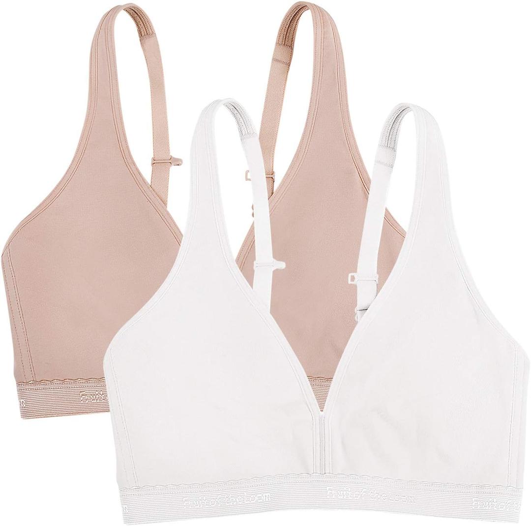 Fruit of the Loom Women's Wirefree Cotton Bralette, (34D)