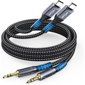 2 Pack USB C to 3.5mm Audio Cable [4ft], Type C to Aux Headphone Jack Adapter, Hi-Fi DAC Dongle Cord Compatible with iPhone 16/15 Pro Max,Samsung S25/S24/S23,iPad Pro, Pixel, Car Stereo